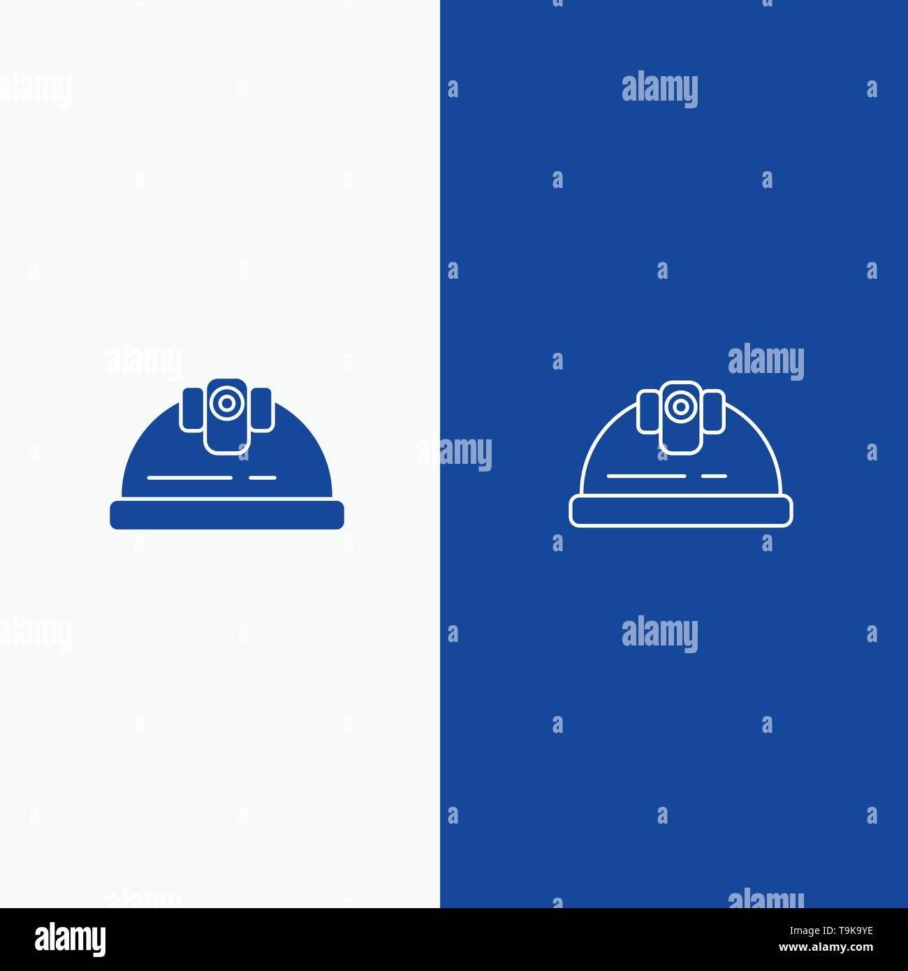 Helmet Engineer Building Construction Line And Glyph Solid Icon