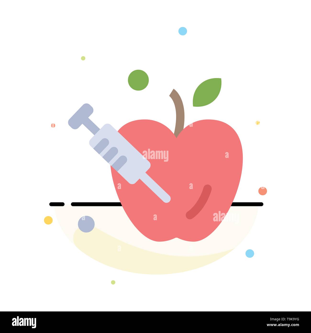 Apple, Gravity, Science Abstract Flat Color Icon Template Stock Vector