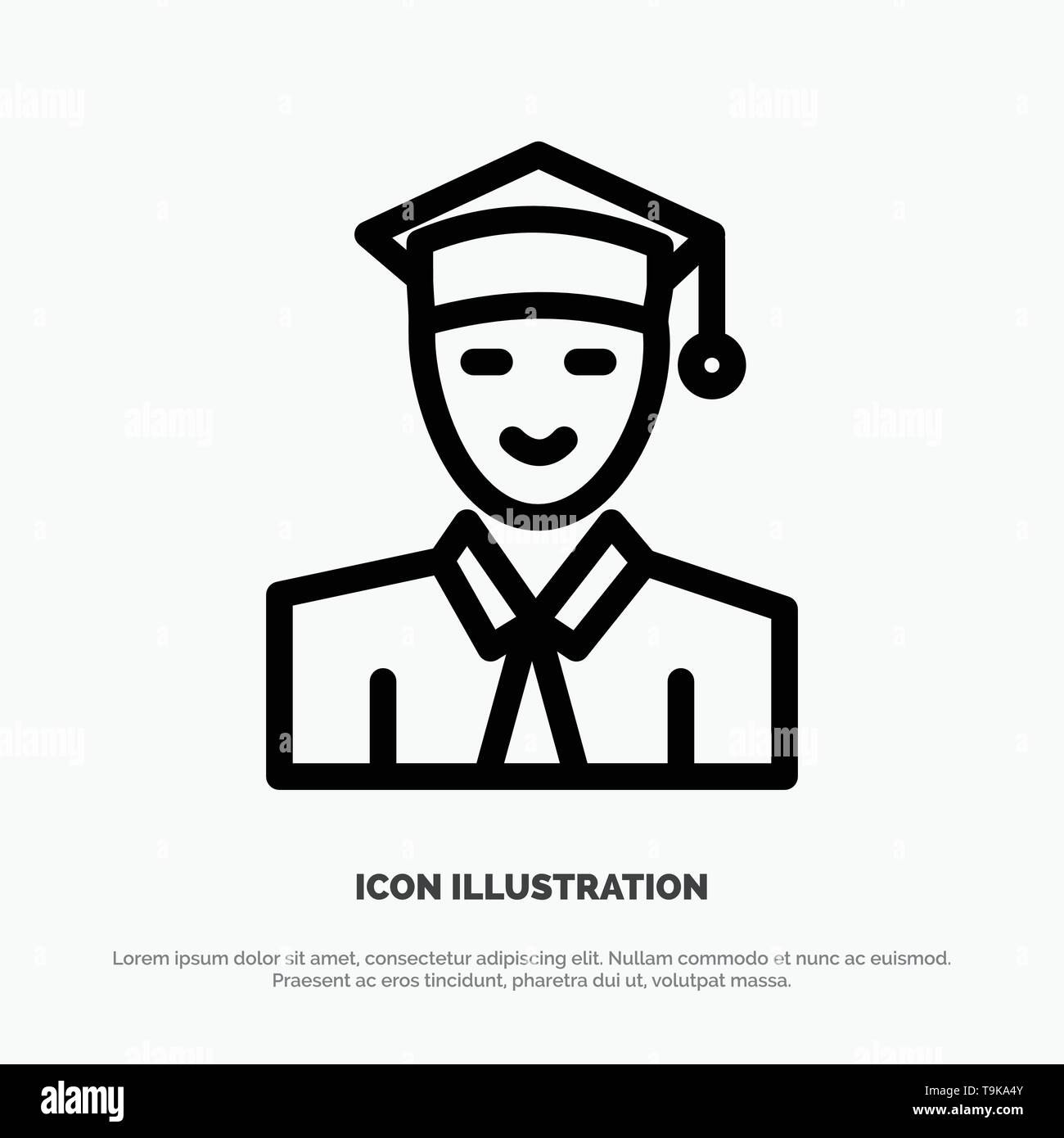 Graduate student icon vector vectors hi-res stock photography and ...