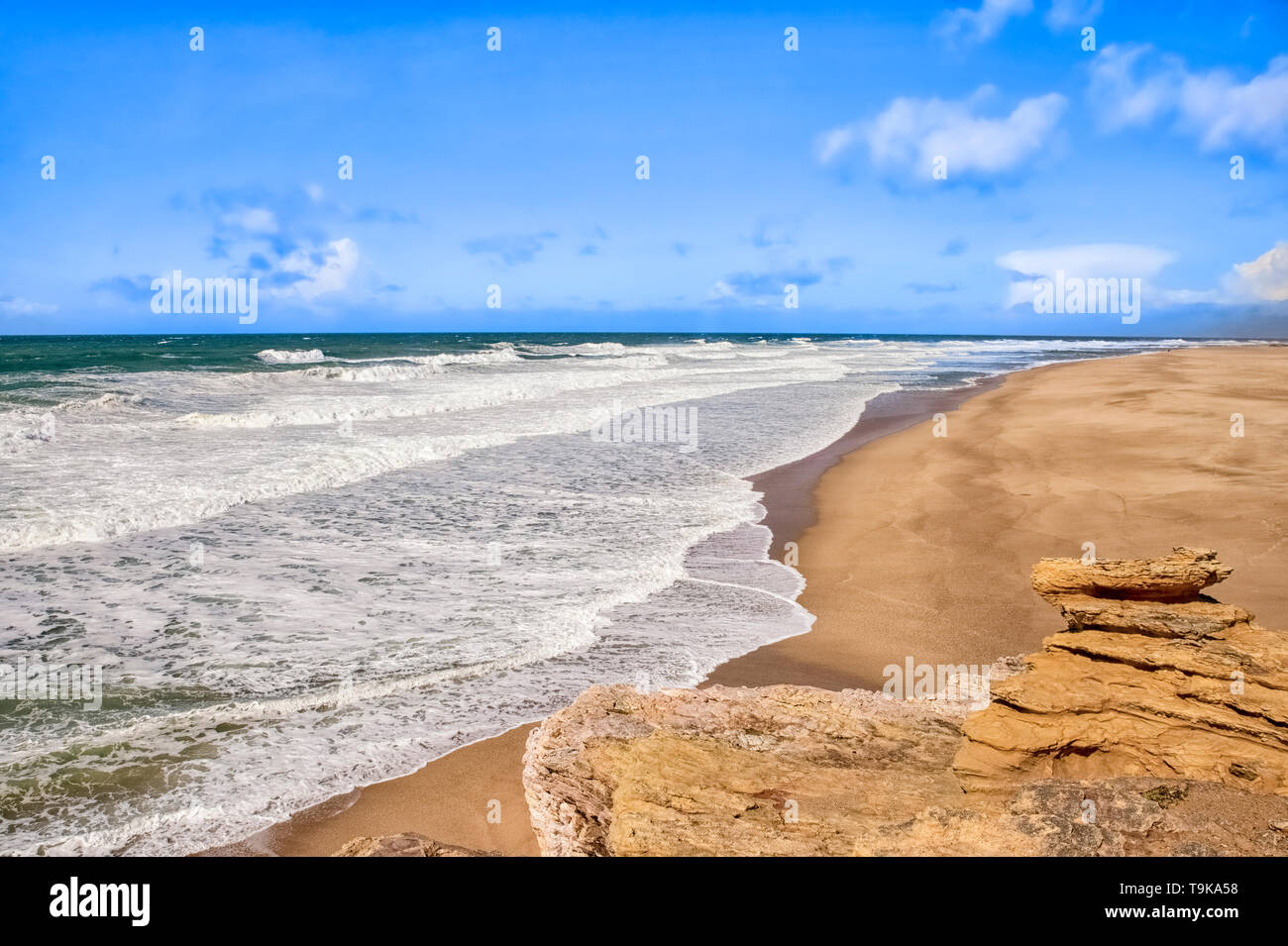Portugal Extremadura Nazaré - sea andd beach, Stock Photo