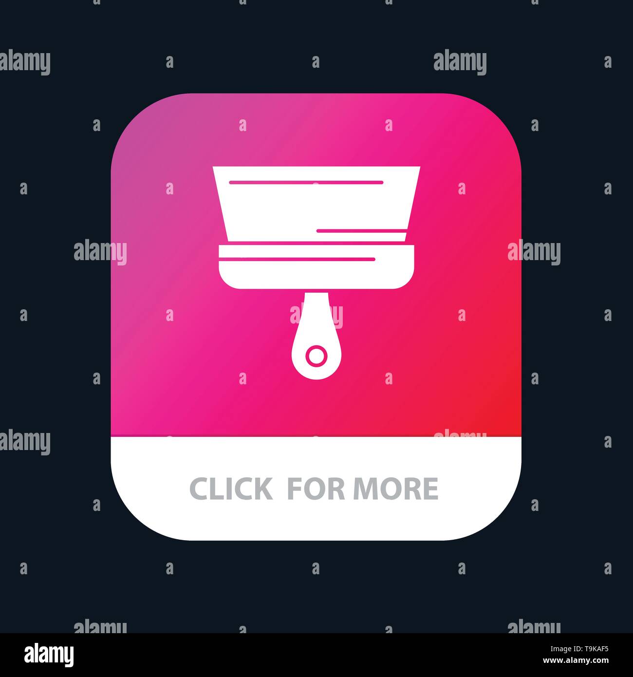 Brush, Paint, Paintbrush, Tool Mobile App Button. Android and IOS Glyph
