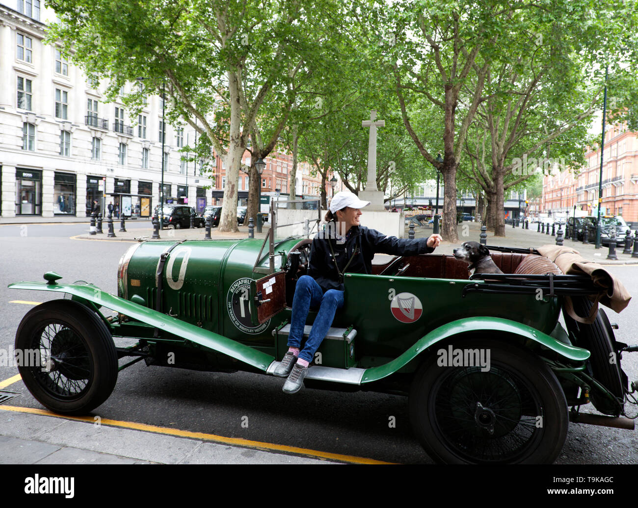 Vintage car in Sloane Square, London SW3 Stock Photo