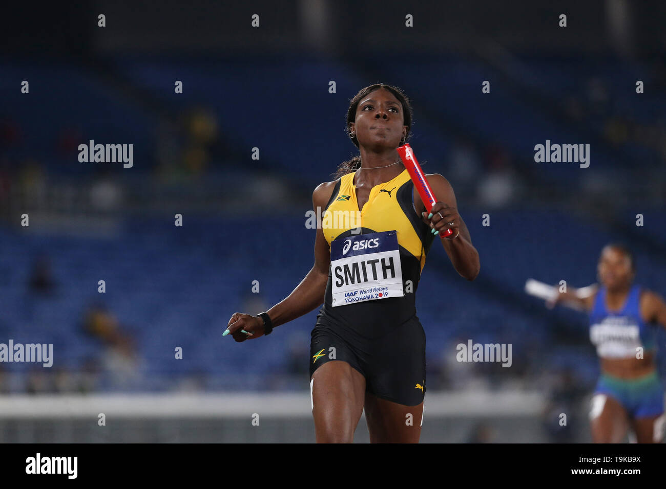 YOKOHAMA, JAPAN - MAY 10: Jonielle Smith of Jamaica during Day 1 of the 2019 IAAF World Relay Championships at the Nissan Stadium on Saturday May 11, 2019 in Yokohama, Japan. (Photo by Roger Sedres for the IAAF) Stock Photo