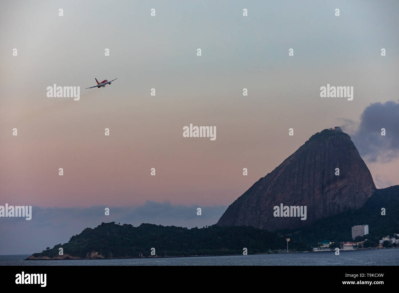 Rio de Janeiro, RJ / Brazil - April 24 2019 - Avianca Brasil PR-AVJ taking off in Santos Dumont Airport Stock Photo