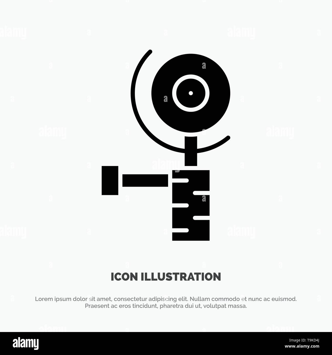 Construction, Grinder, Grinding solid Glyph Icon vector Stock Vector