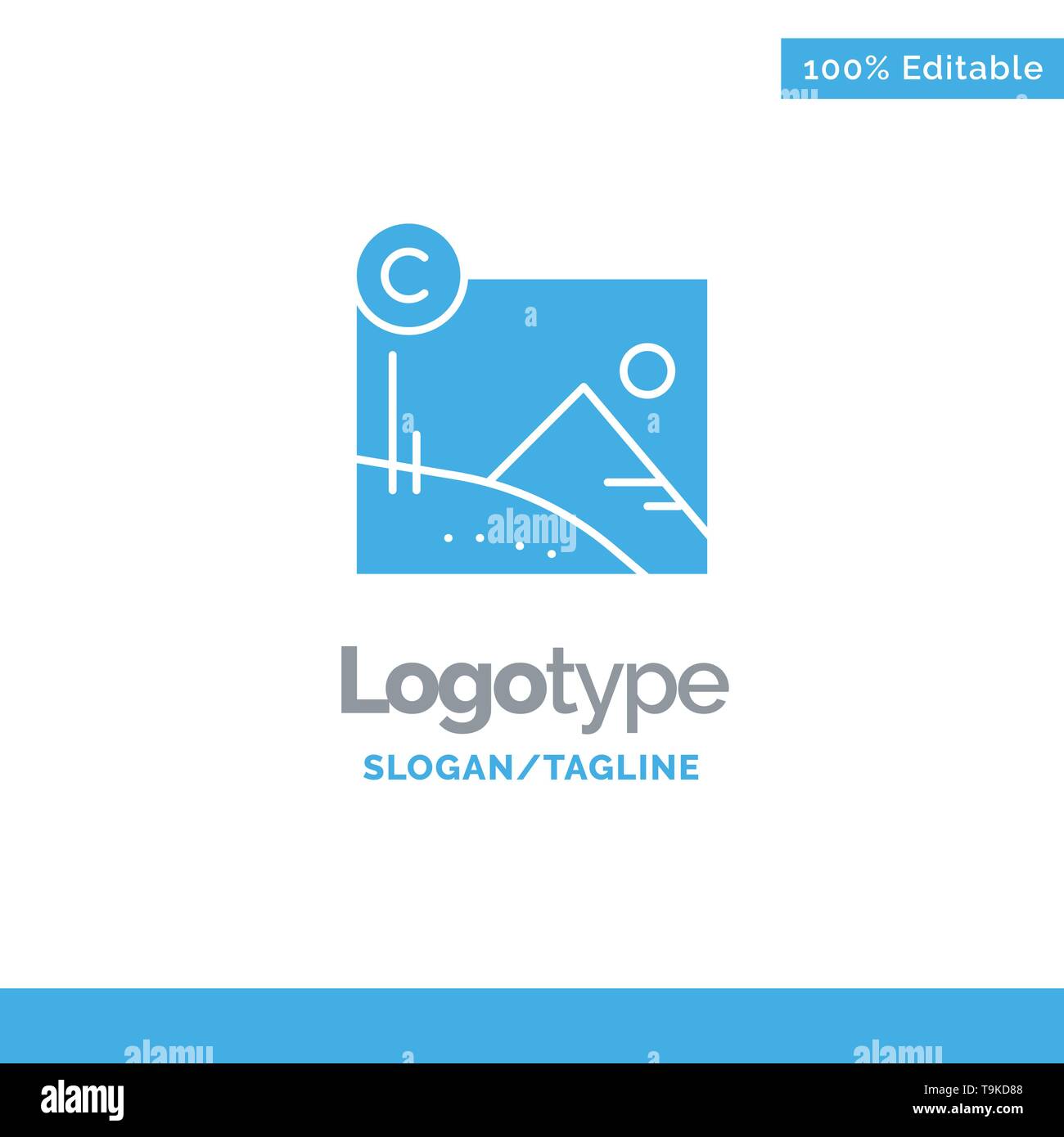 Artwork Business Copyright Copyrighted Blue Solid Logo Template Place For Tagline Stock Vector Image Art Alamy