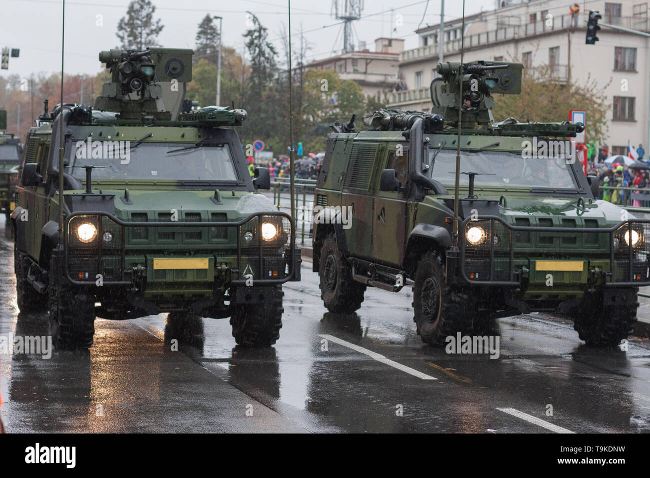 Light multirole vehicle, infantry mobility vehicle on military parade  in Prague, Czech Republic Stock Photo