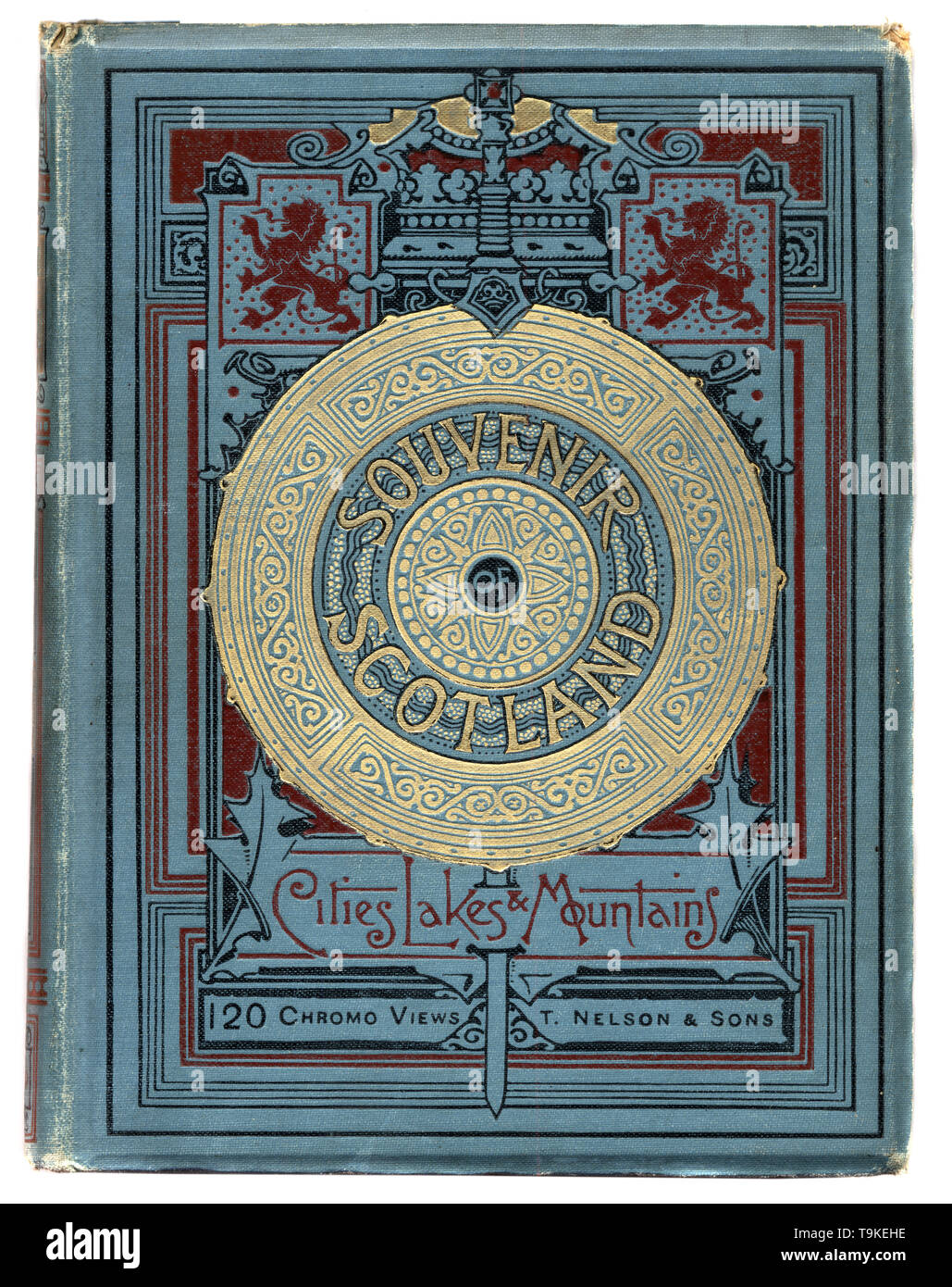 Antique book cover, Souvenier of Scotland, Cities Lakes and Mountains,  Victorian 19th Century Stock Photo - Alamy