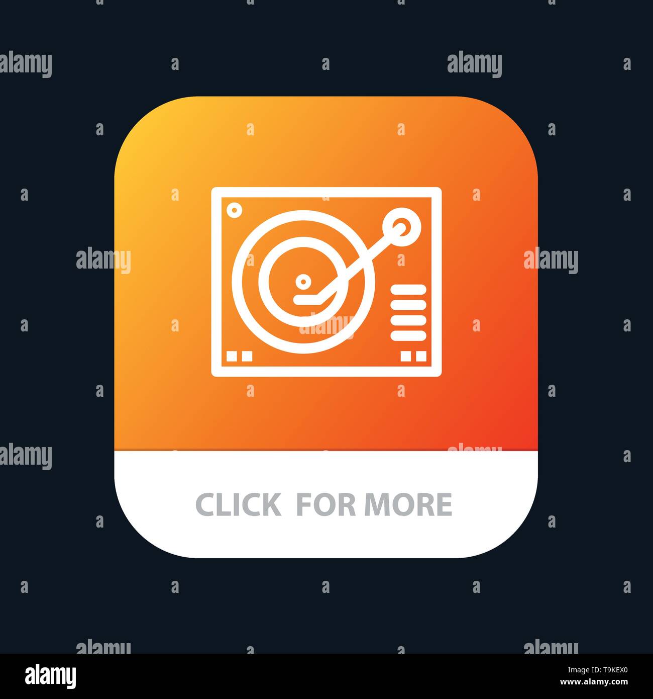 Deck, Device, Phonograph, Player, Record Mobile App Button. Android and