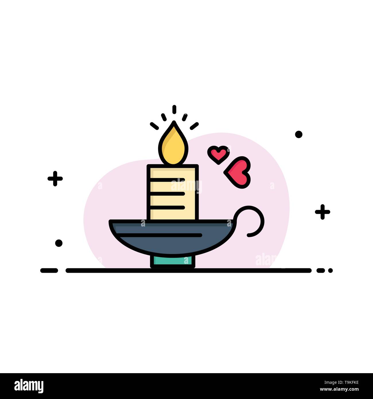 Candle, Love, Heart, Wedding Business Logo Template. Flat Color Stock Vector Image & Art Alamy