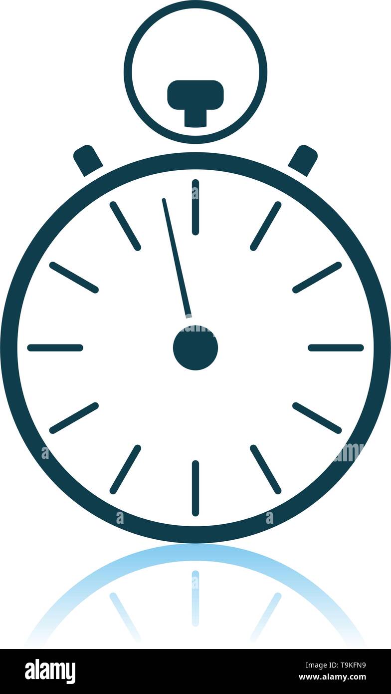 Stopwatch Icon. Shadow Reflection Design. Vector Illustration Stock ...