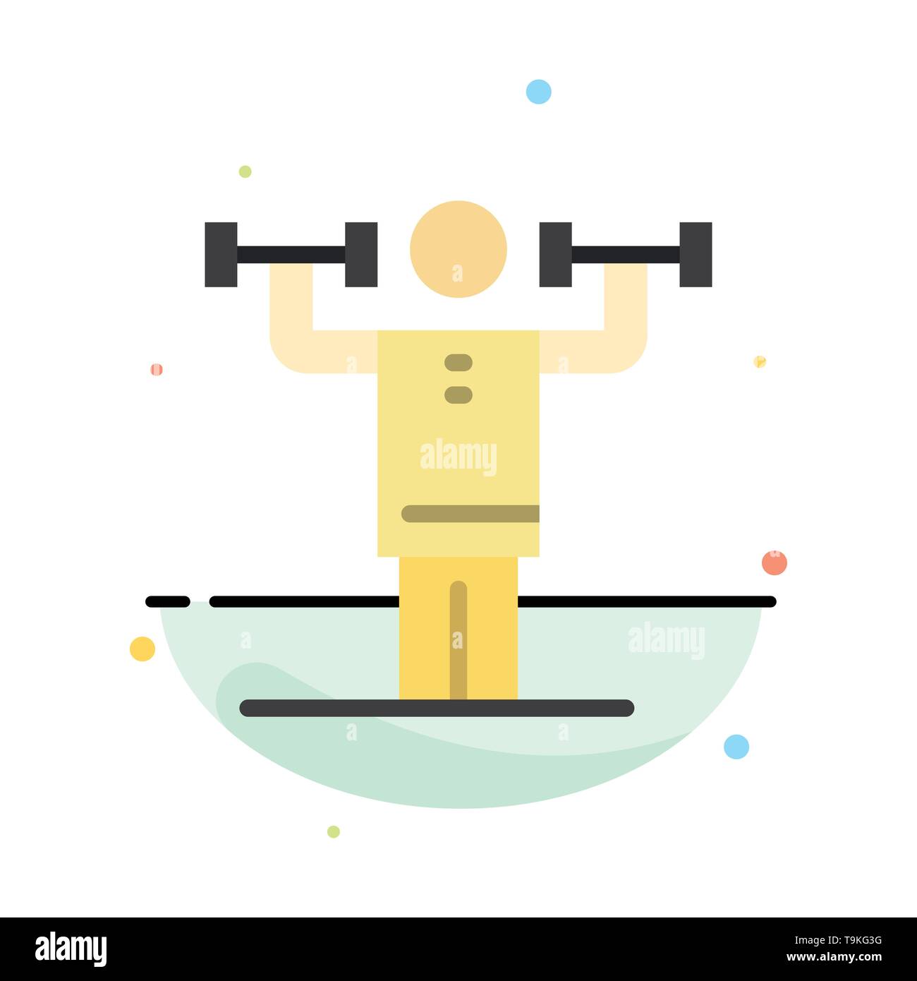 Activity, Discipline, Human, Physical, Strength Abstract Flat Color Icon Template Stock Vector