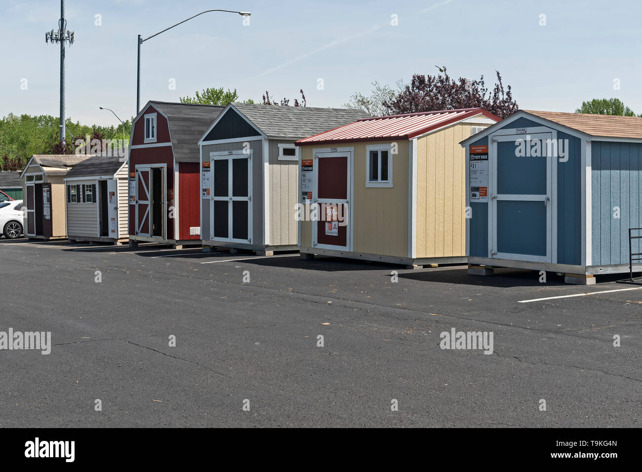 The Home Depot sells a variety of wooden sheds, Philadelphia, USA Stock  Photo - Alamy