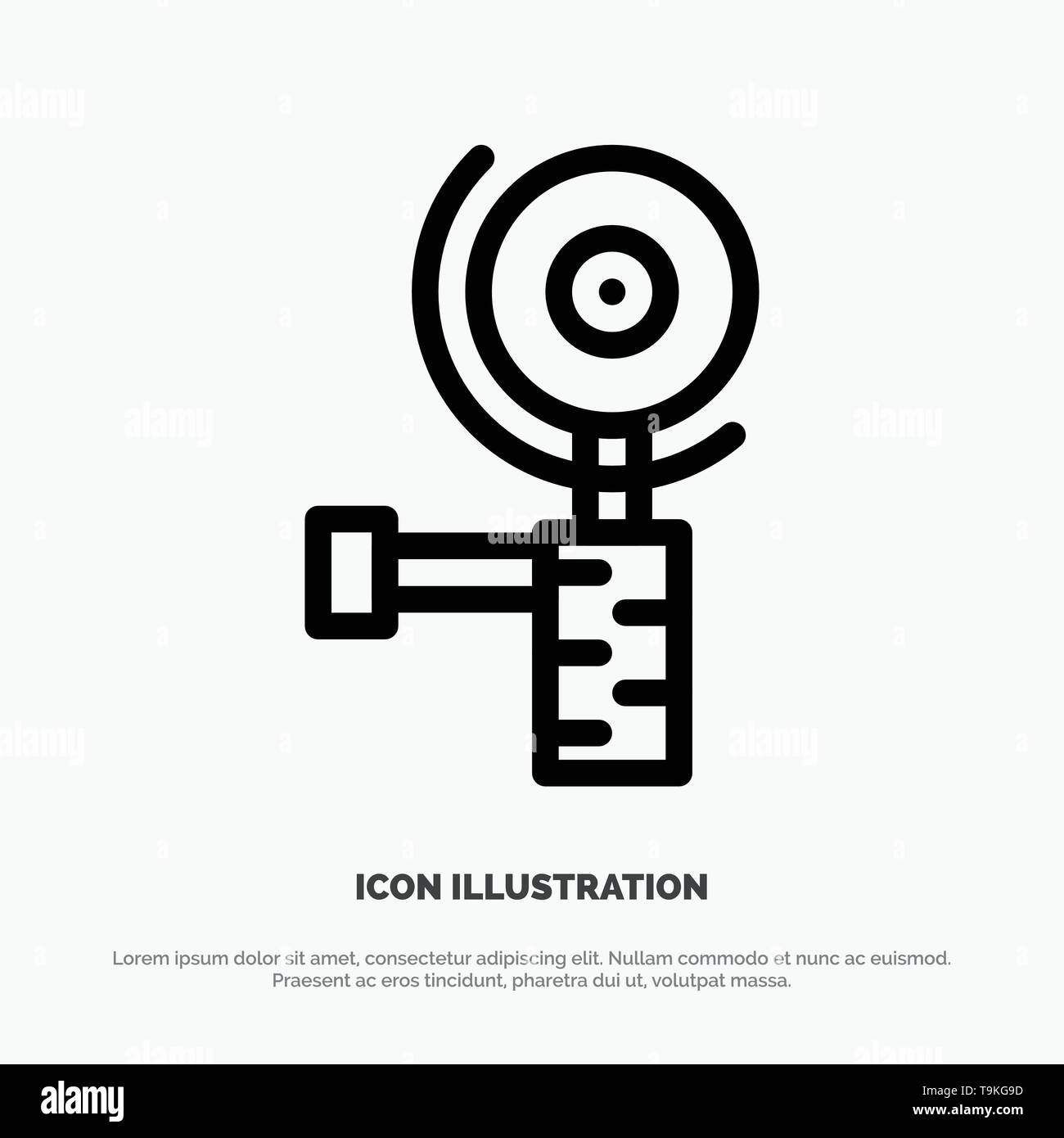 Construction, Grinder, Grinding Line Icon Vector Stock Vector
