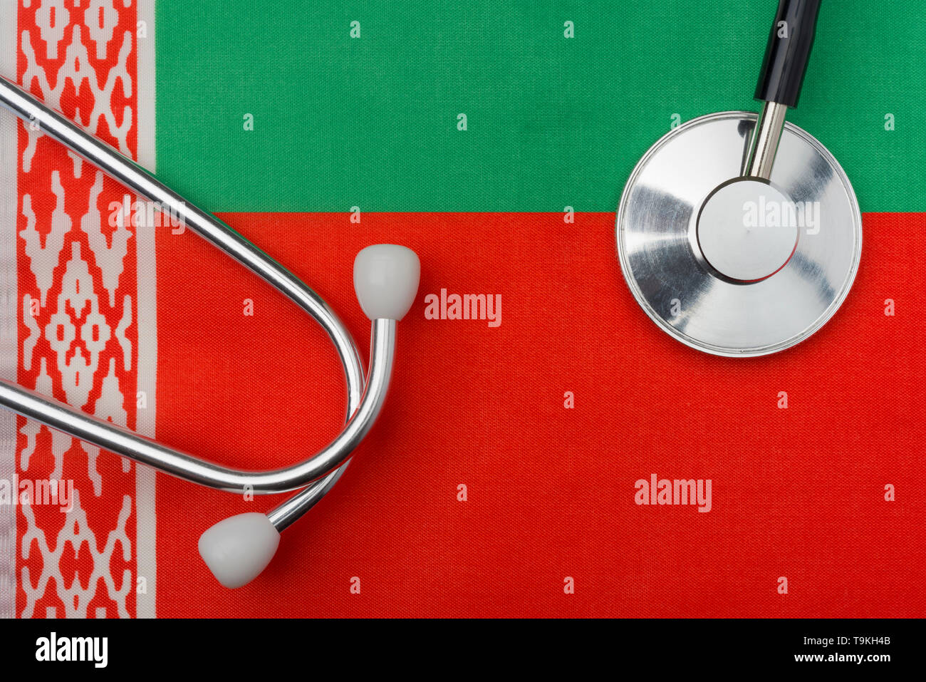 Flag of Belarus and stethoscope. The concept of medicine. Stethoscope
