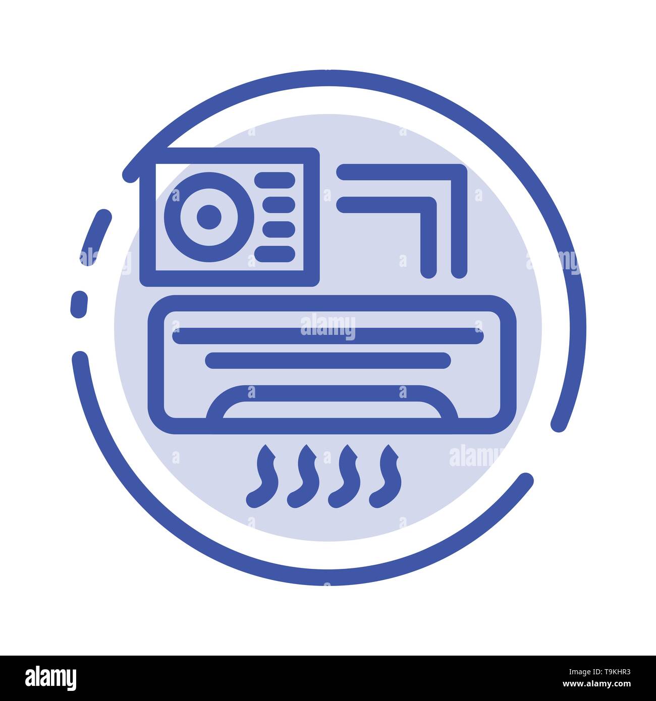 Air, Aircondition, Ac, Room Blue Dotted Line Line Icon Stock Vector