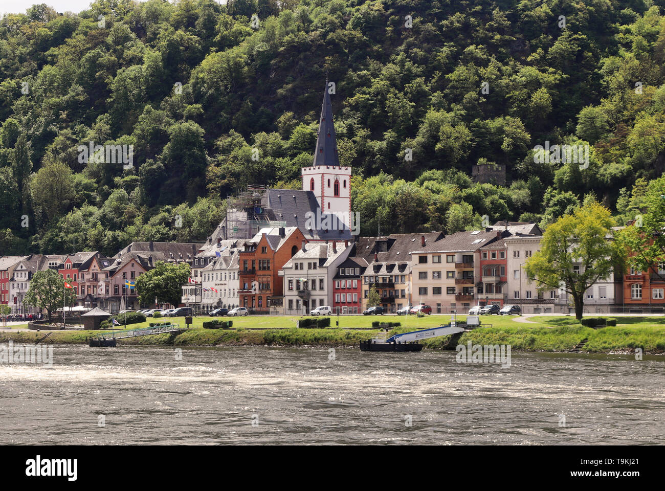 Rhine Riverside Village church on the rhine hi-res stock photography and images - Alamy