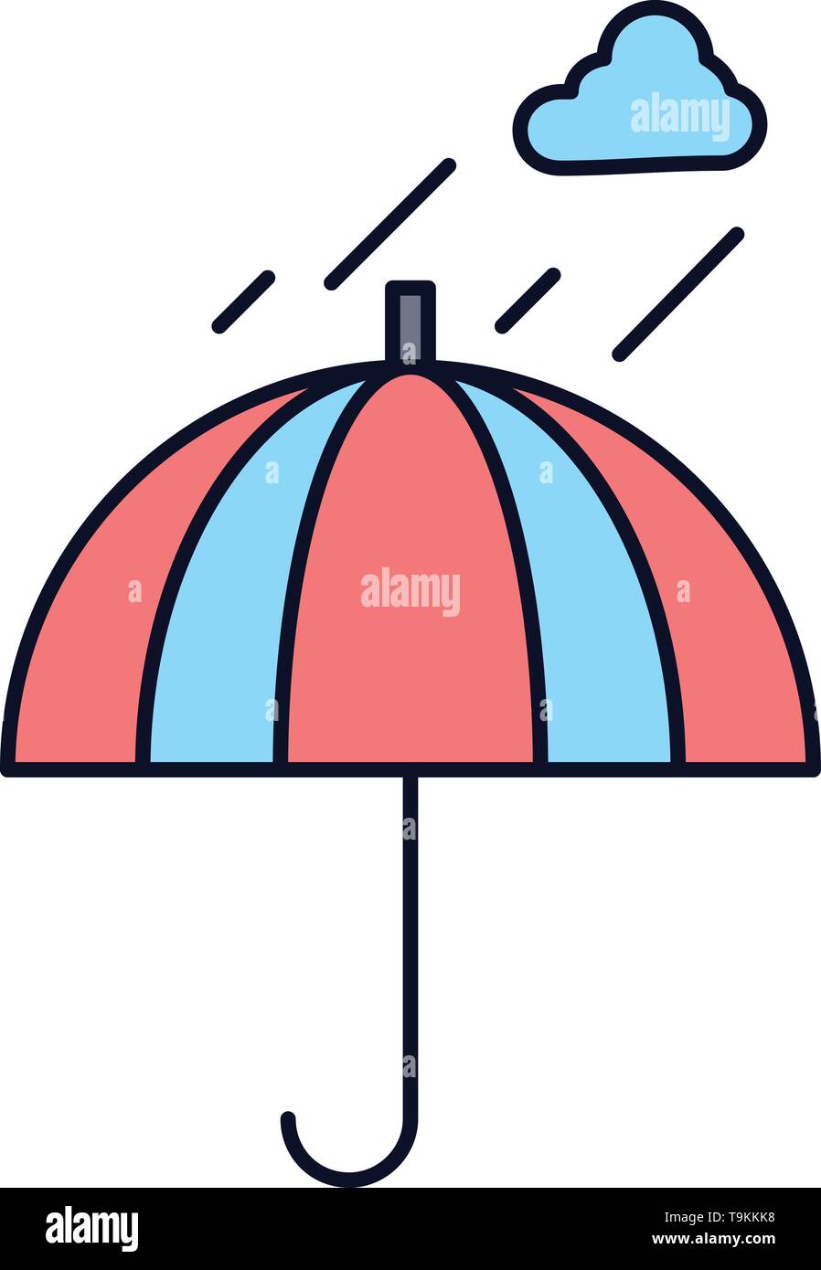 Umbrella, camping, rain, safety, weather Flat Color Icon Vector Stock Vector