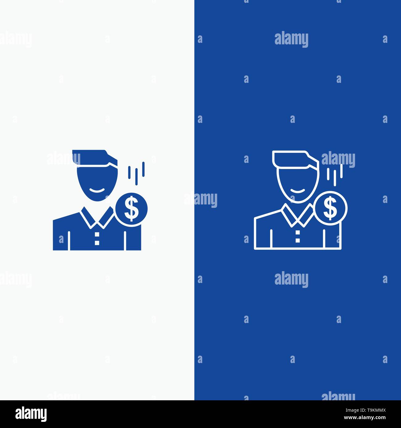 Cost Fee Male Money Payment Salary User Line And Glyph Solid