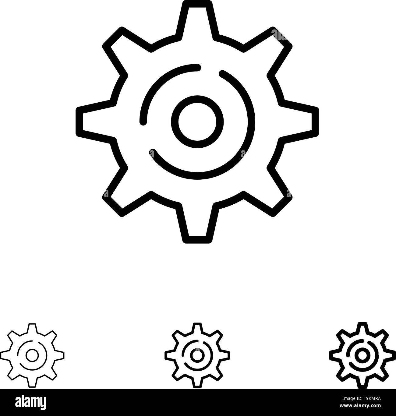 Internet, Gear, Setting Bold and thin black line icon set Stock Vector ...