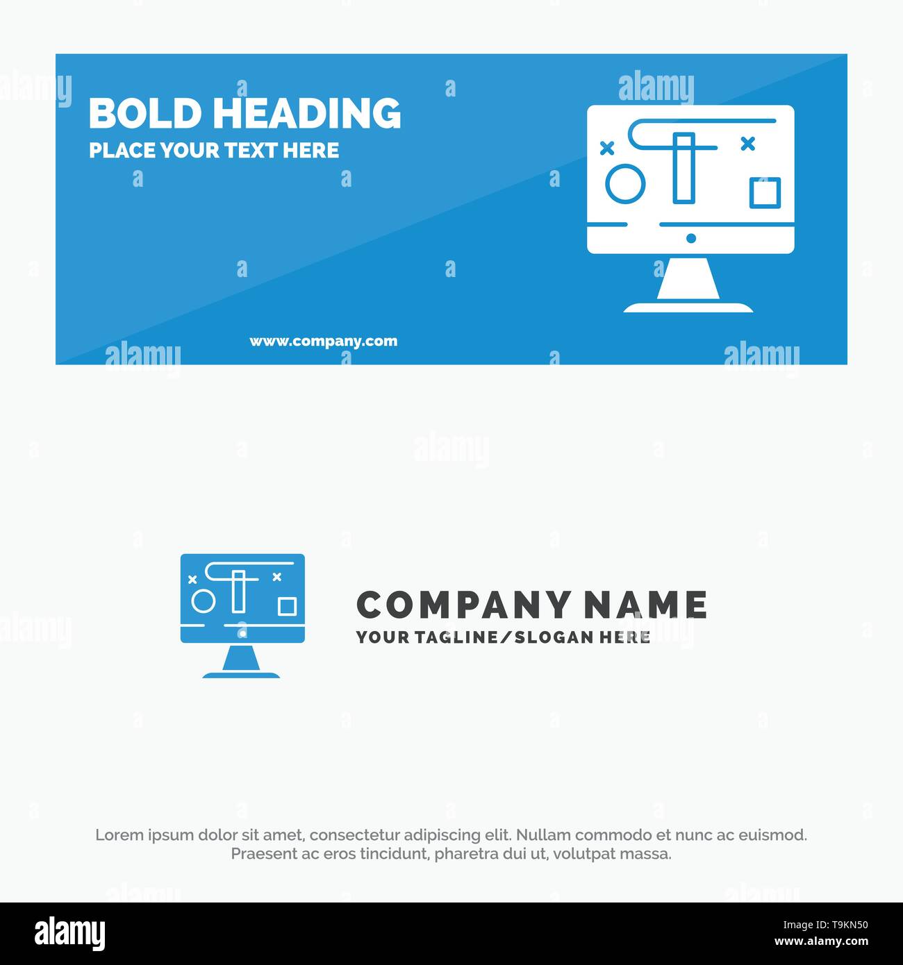 Computer Design Display Graphics Solid Icon Website Banner And