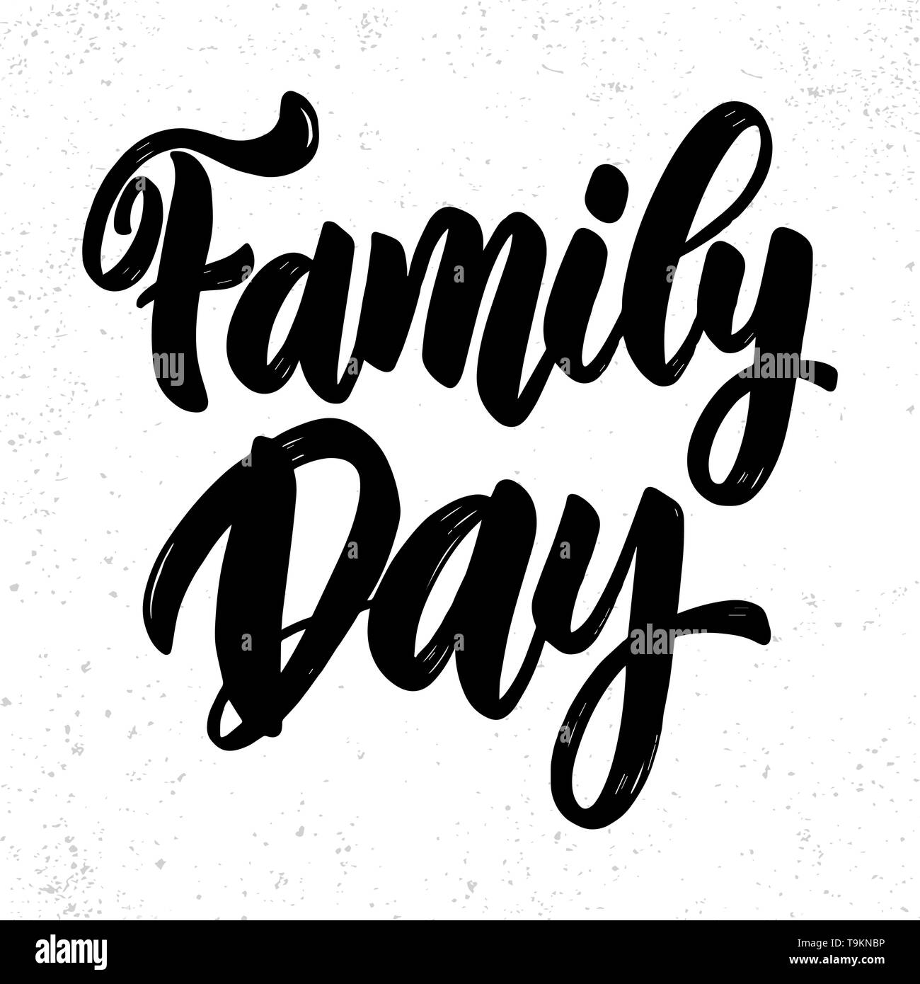 Family Day Lettering Phrase For Poster Card Banner Vector