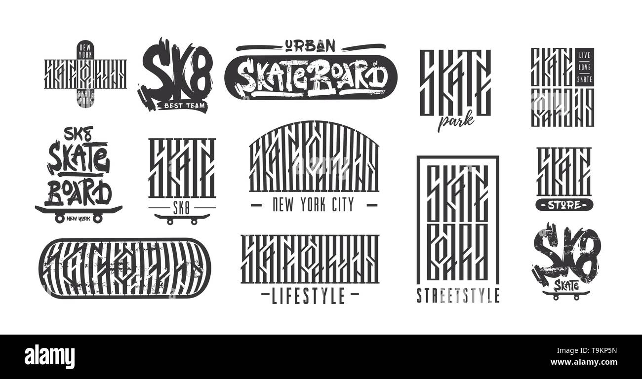 Skateboarding typography t-shirt design. Urban freestyle skating. Stock Vector