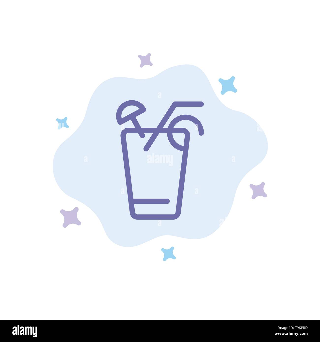 Juice, Drink, Food, Spring Blue Icon on Abstract Cloud Background Stock ...