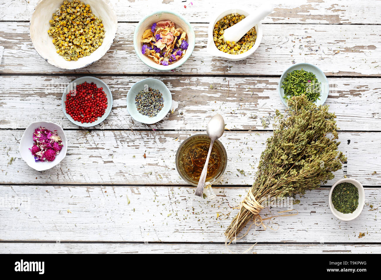 Herbal medicine and natural medicine Traditional herbal remedies Stock