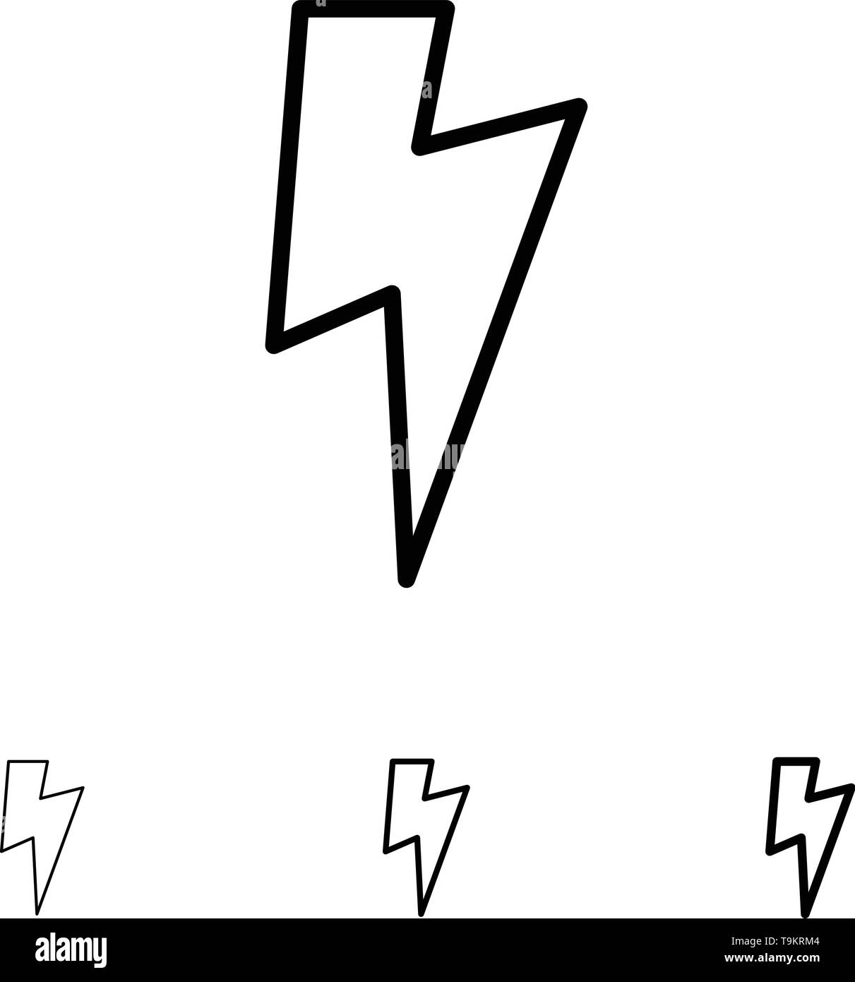 Power, Basic, Ui Bold and thin black line icon set Stock Vector Image ...