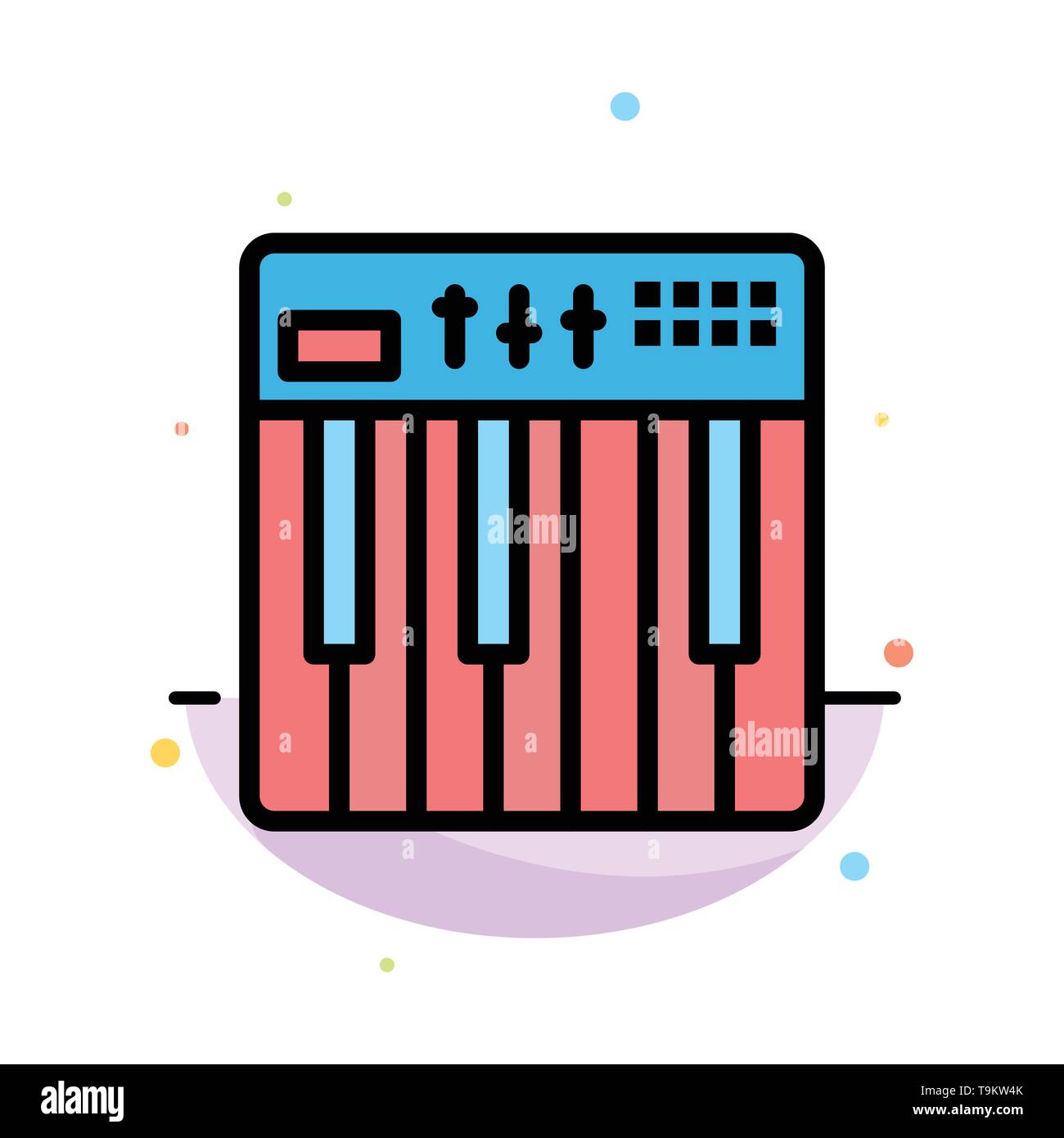 Controller, Hardware, Keyboard, Midi, Music Abstract Flat Color Icon Template Stock Vector Image