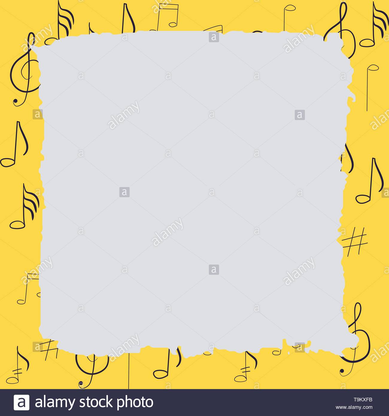 Texture Square Shape On Background With Musical Notes Greeting