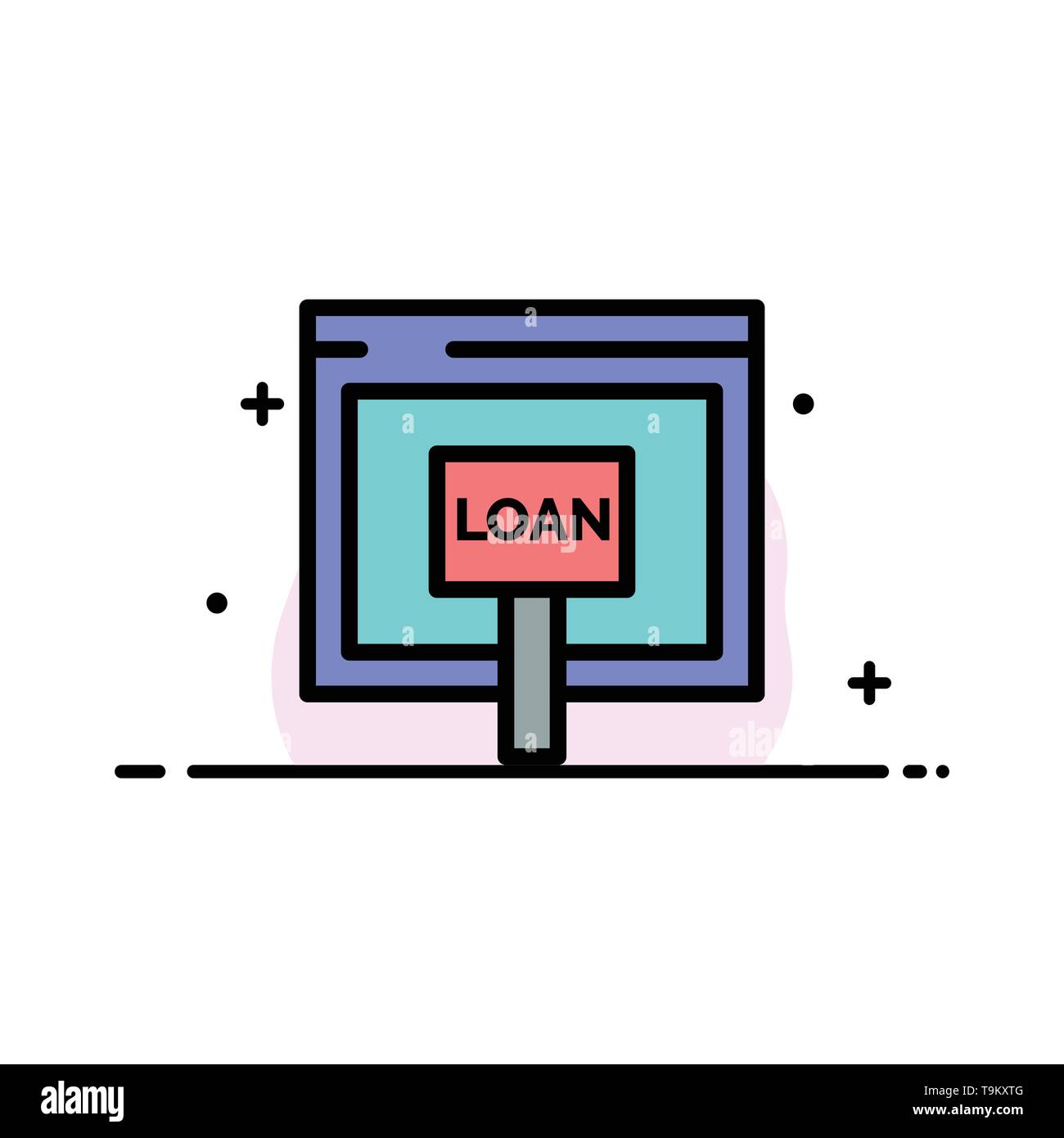 Credit Internet Loan Money Online Business Flat Line Filled
