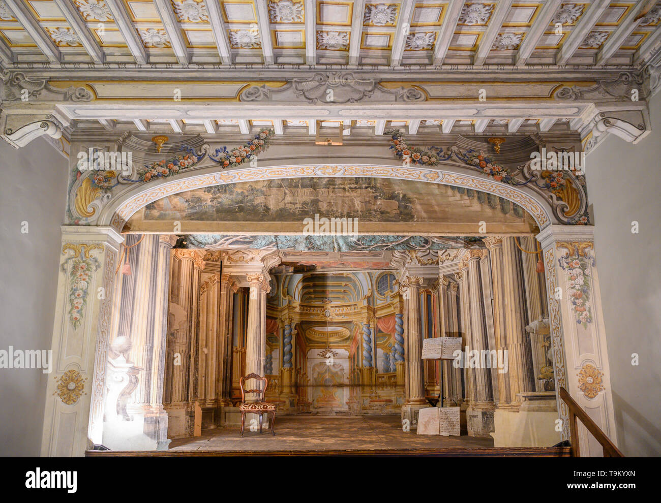 theater of Castello di Meleto, Gaiole in Chianti, Tuscany, Italy Stock Photo