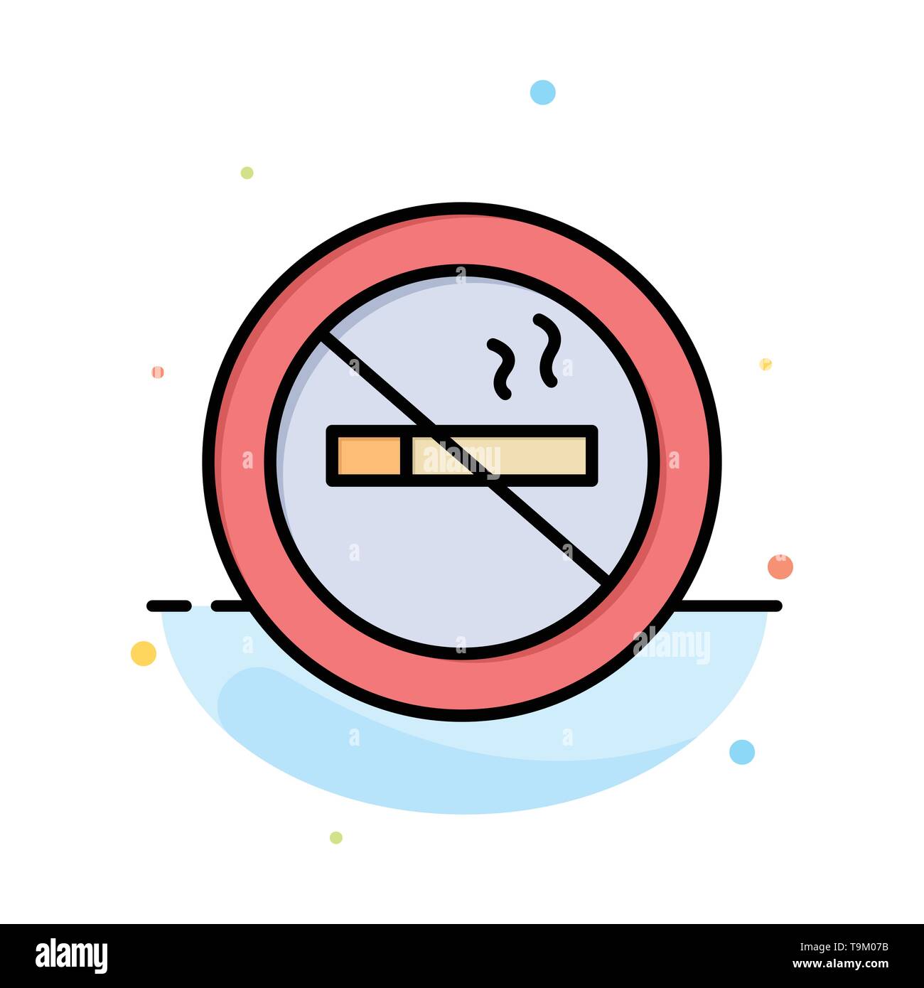 No smoking, Smoking, No, Hotel Abstract Flat Color Icon Template Stock Vector