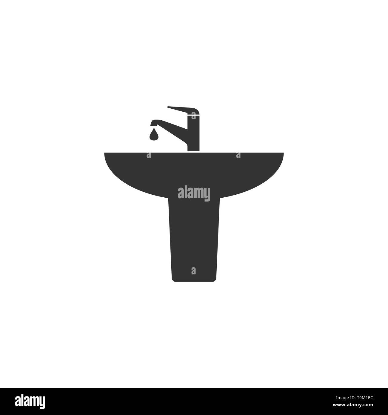 Wash basin icon. Vector illustration, flat design. Stock Vector