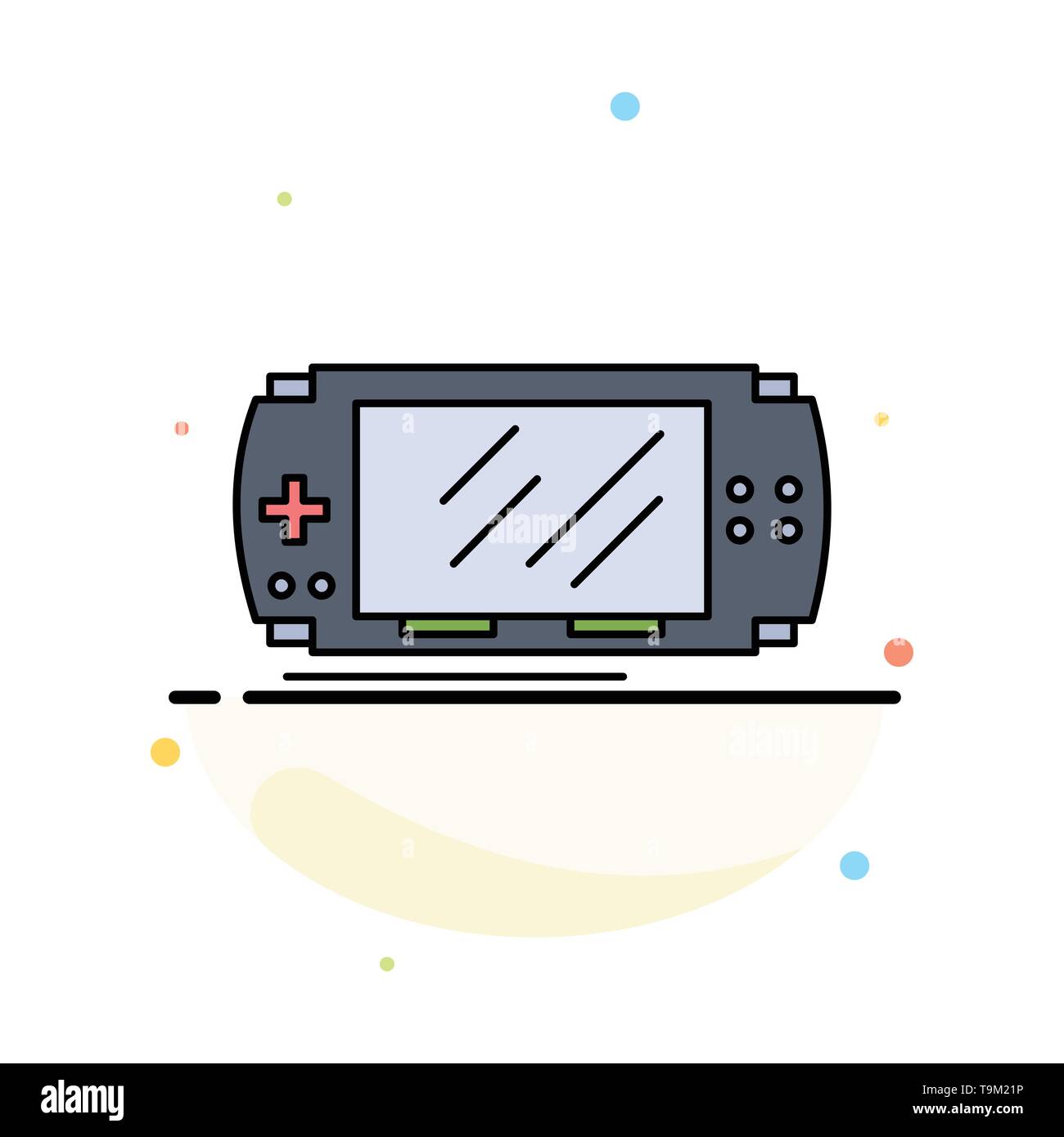 Console, device, game, gaming, psp Flat Color Icon Vector Stock Vector