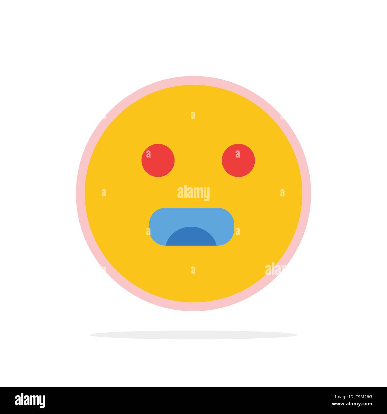Emojis, Emoticon, Hungry, School Abstract Circle Background Flat color Icon Stock Vector