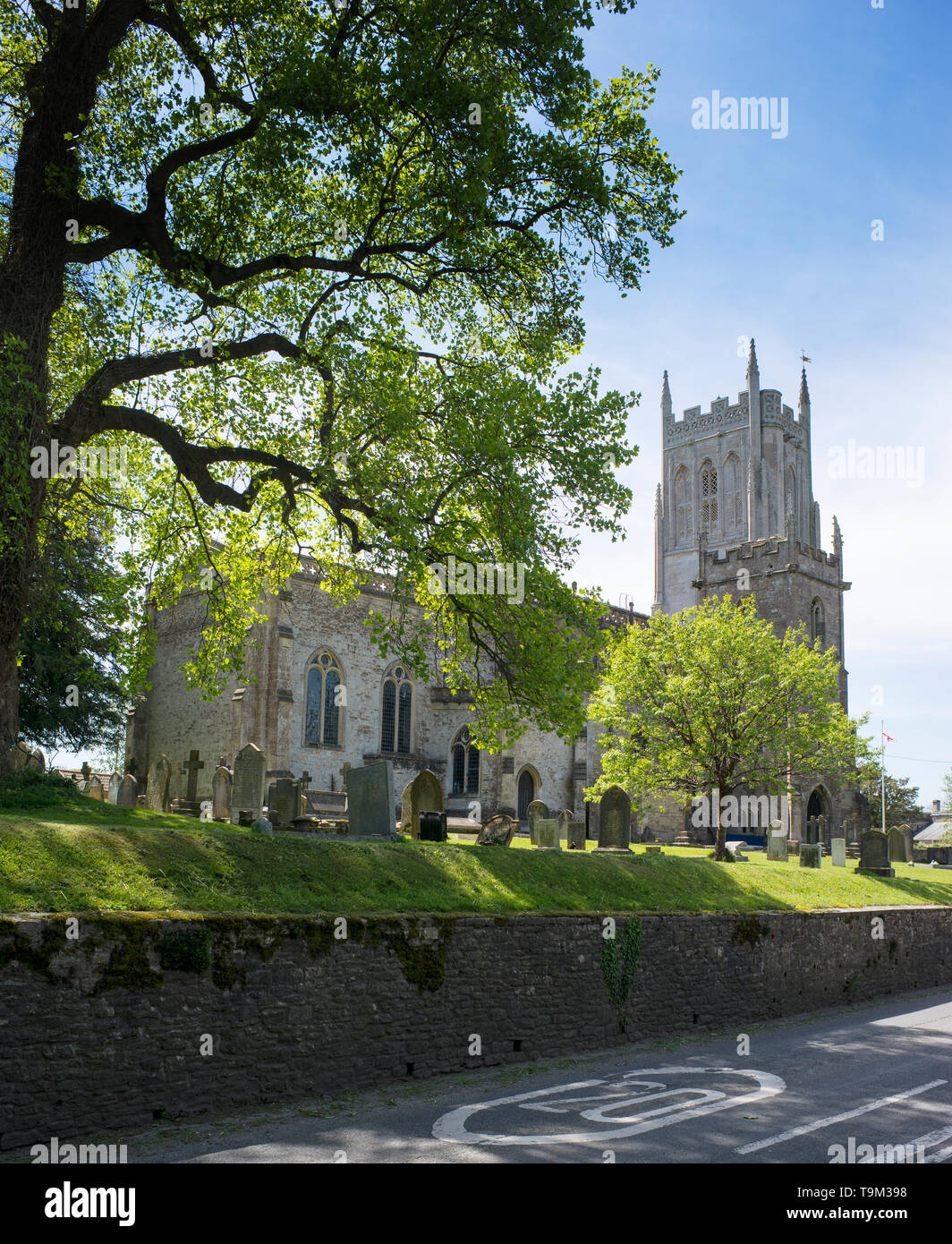The Church of St Mary in Bruton, Somerset, England dates back to the 14th Century and is one of the celebrated Somerset Towers. Stock Photo