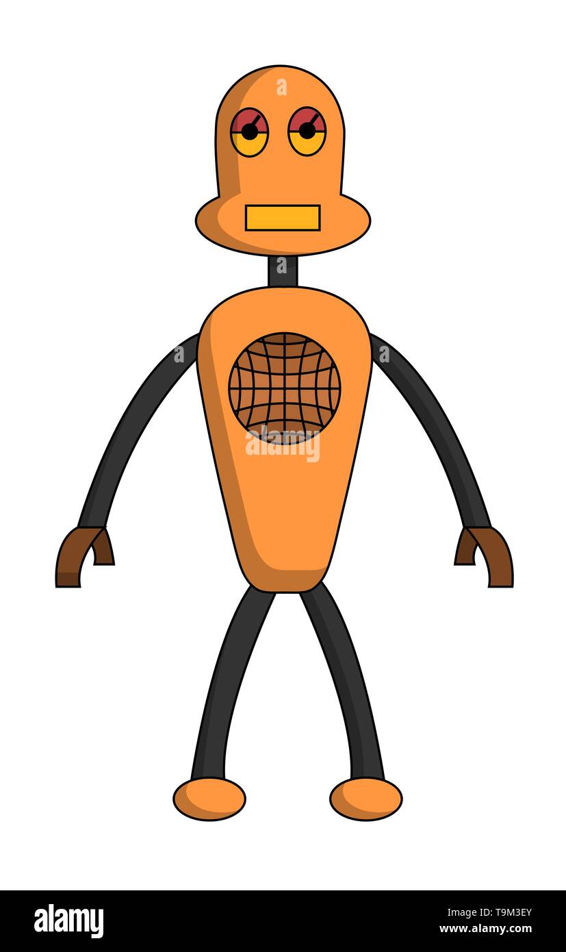 Robot boy cartoon character. Isolated stock vector illustration Stock Vector