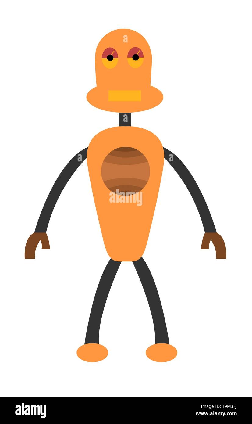 Robot boy flat character. Isolated stock vector illustration Stock Vector