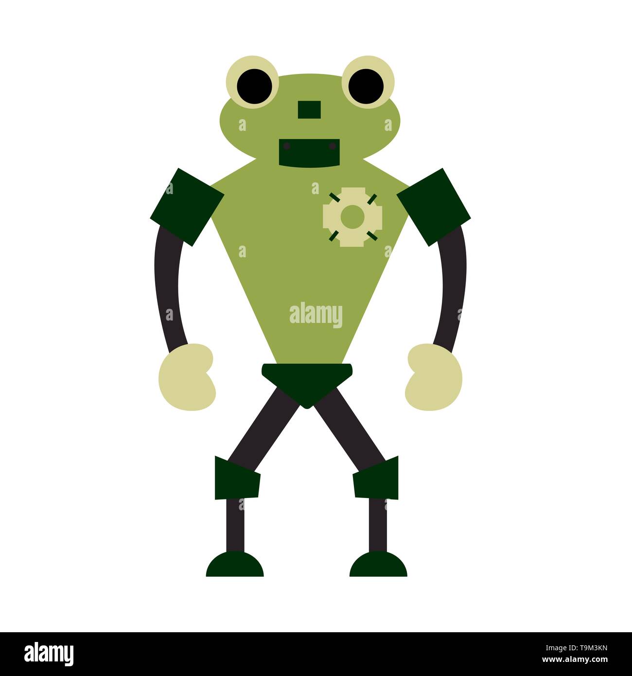 Robot boy flat character. Isolated stock vector illustration Stock