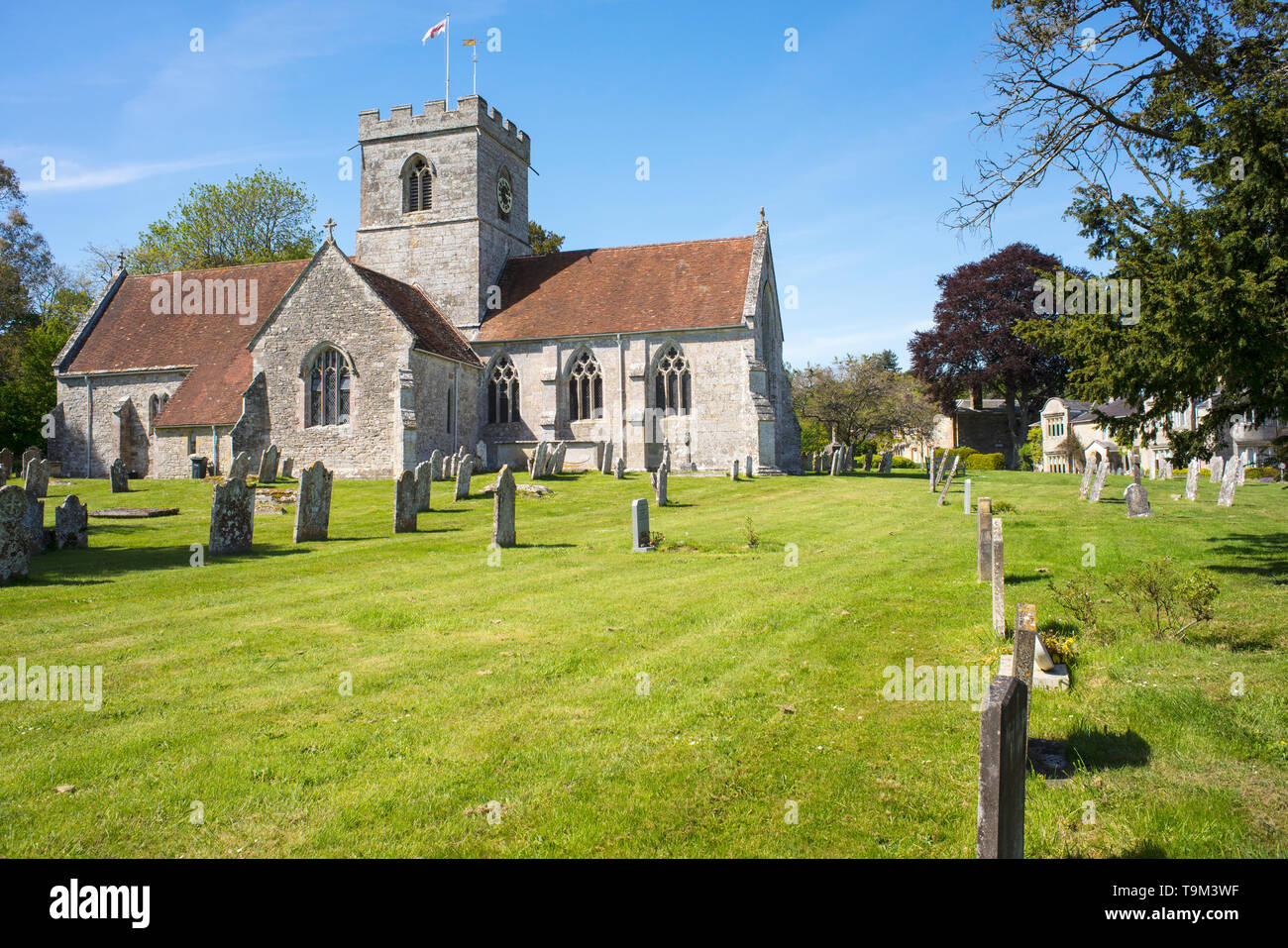 The church of St Mary the Virgin, Dinton, Wiltshire, dates back to the 13th. Much of the current building comprises 14th- and 15th-century It was reno Stock Photo