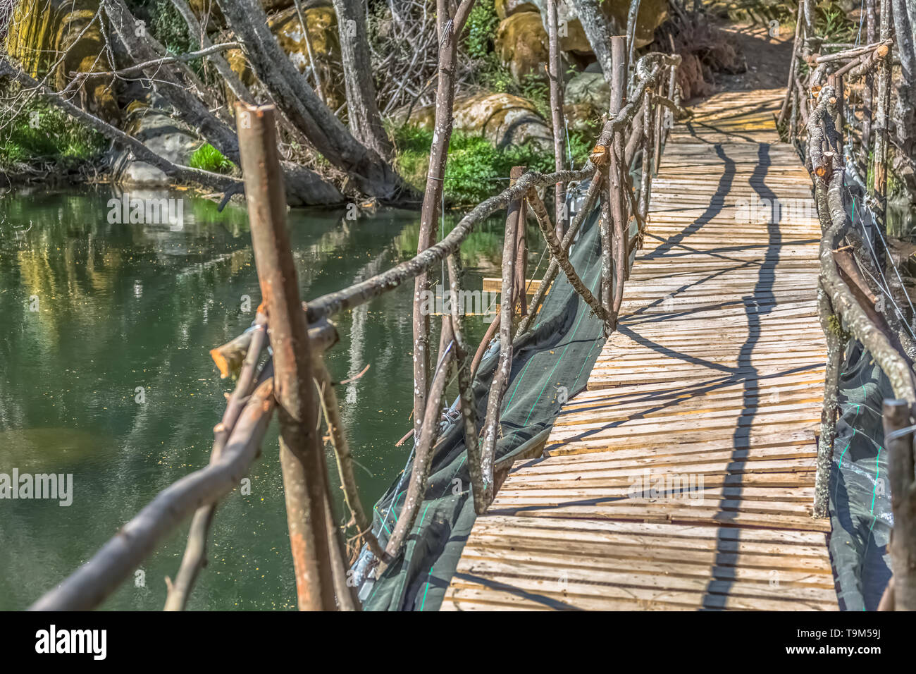 View of ecological bridge, made with recycled materials, in 