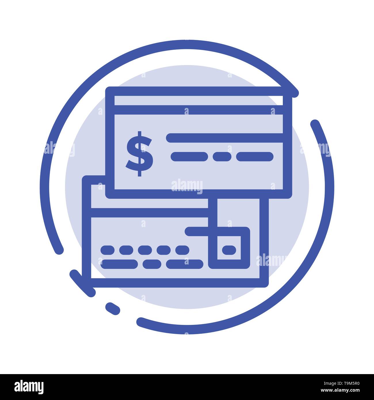 Direct Payment, Card, Credit, Debit, Direct Blue Dotted Line Line Icon
