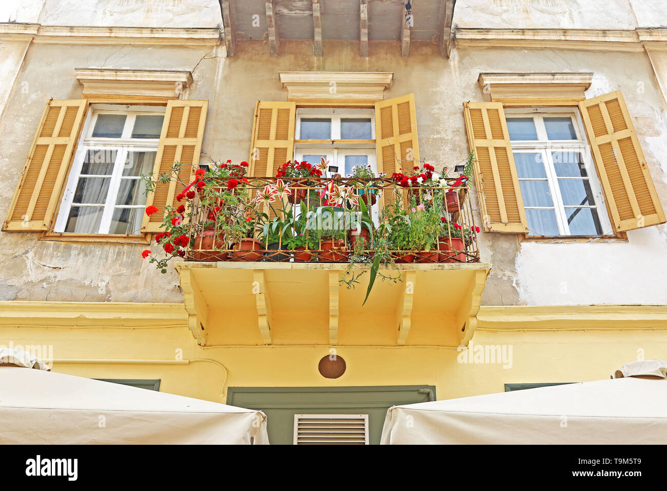 traditional houses at Nafplio town Argolis Greece Stock Photo Alamy