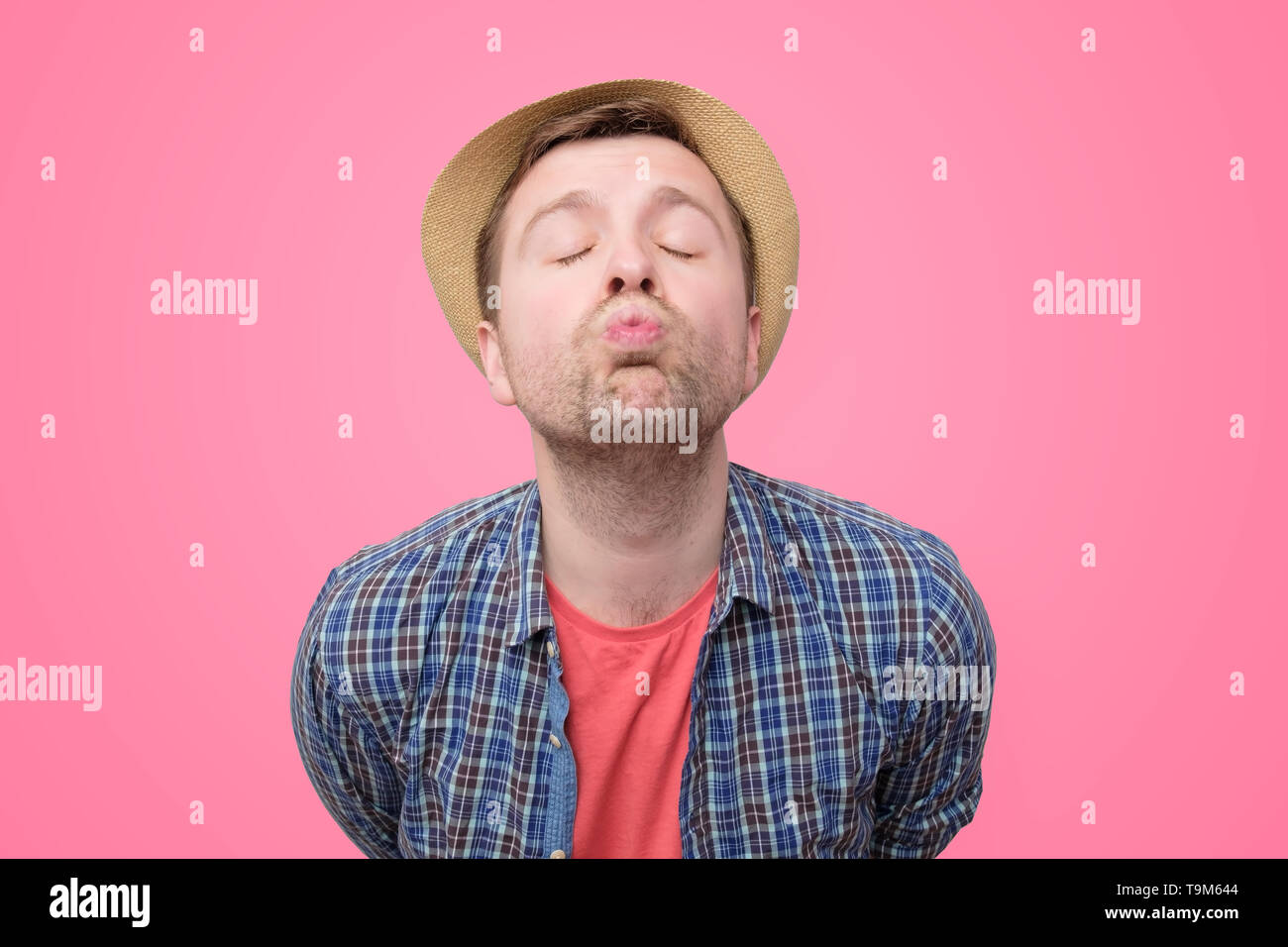 Kiss lips man hi-res stock photography and images - Alamy