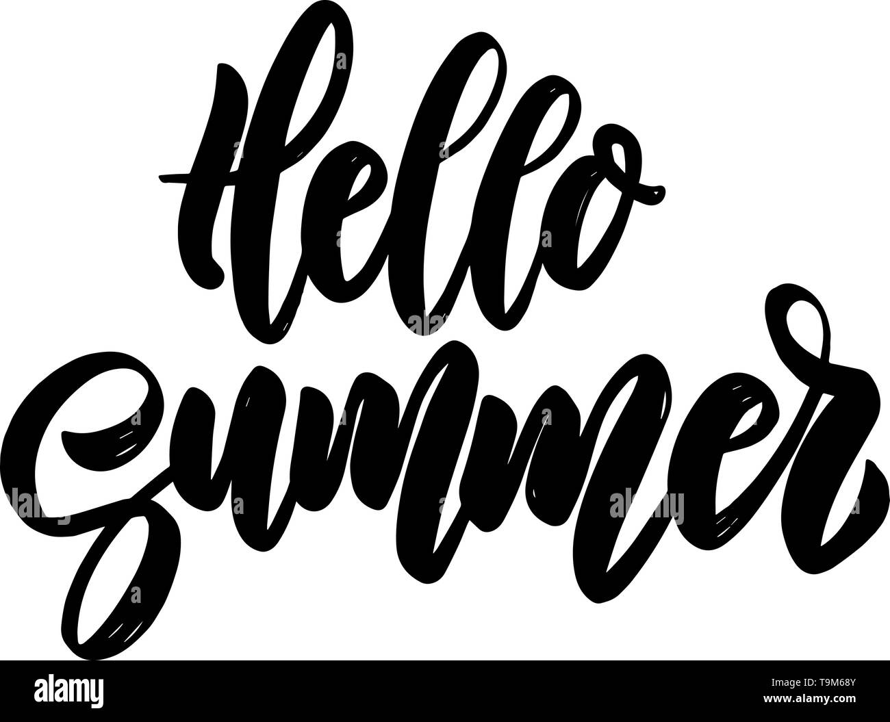 Hello summer. Vector lettering phrase for poster, greeting card