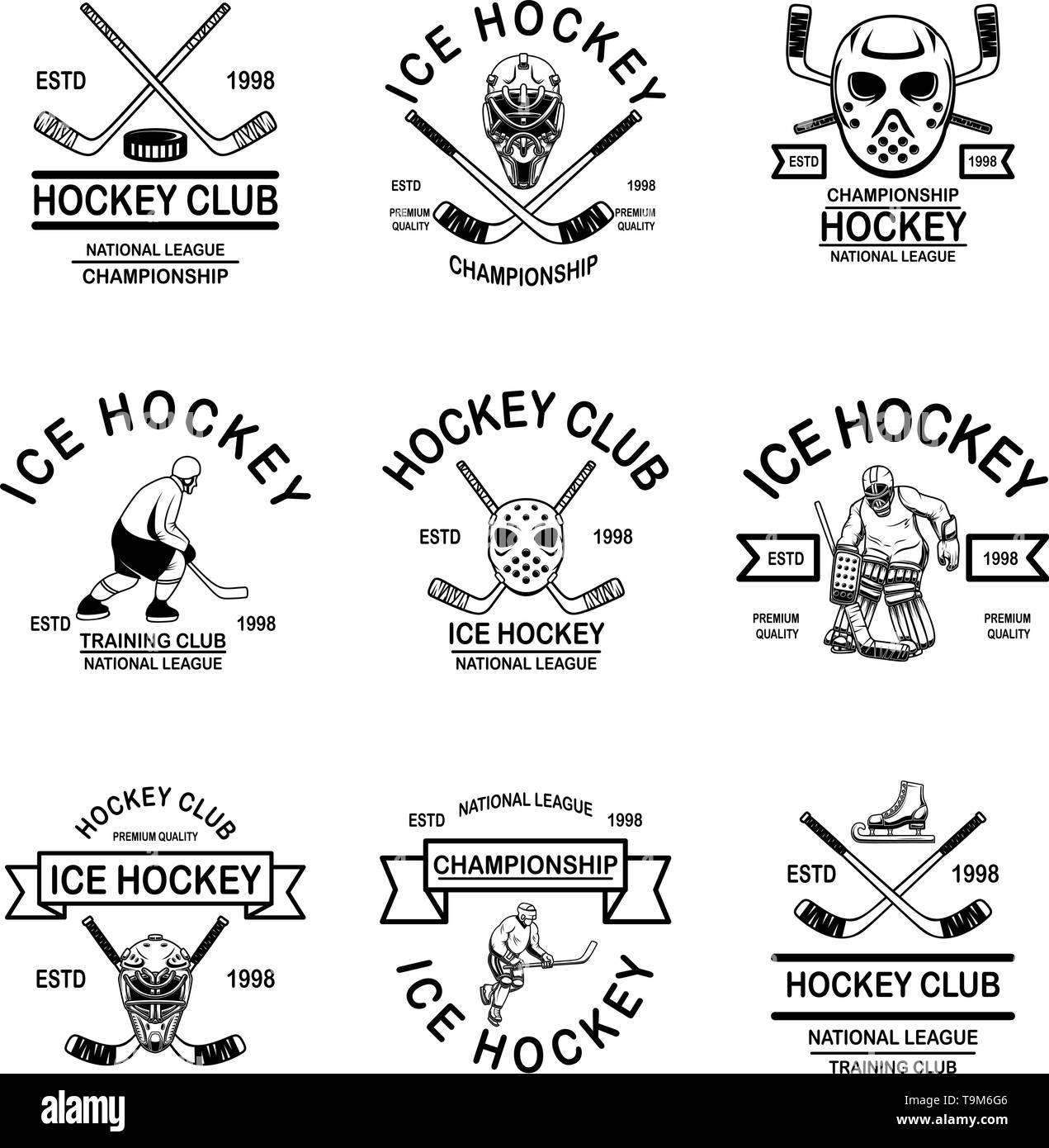 Premium Vector  Hockey championship logo