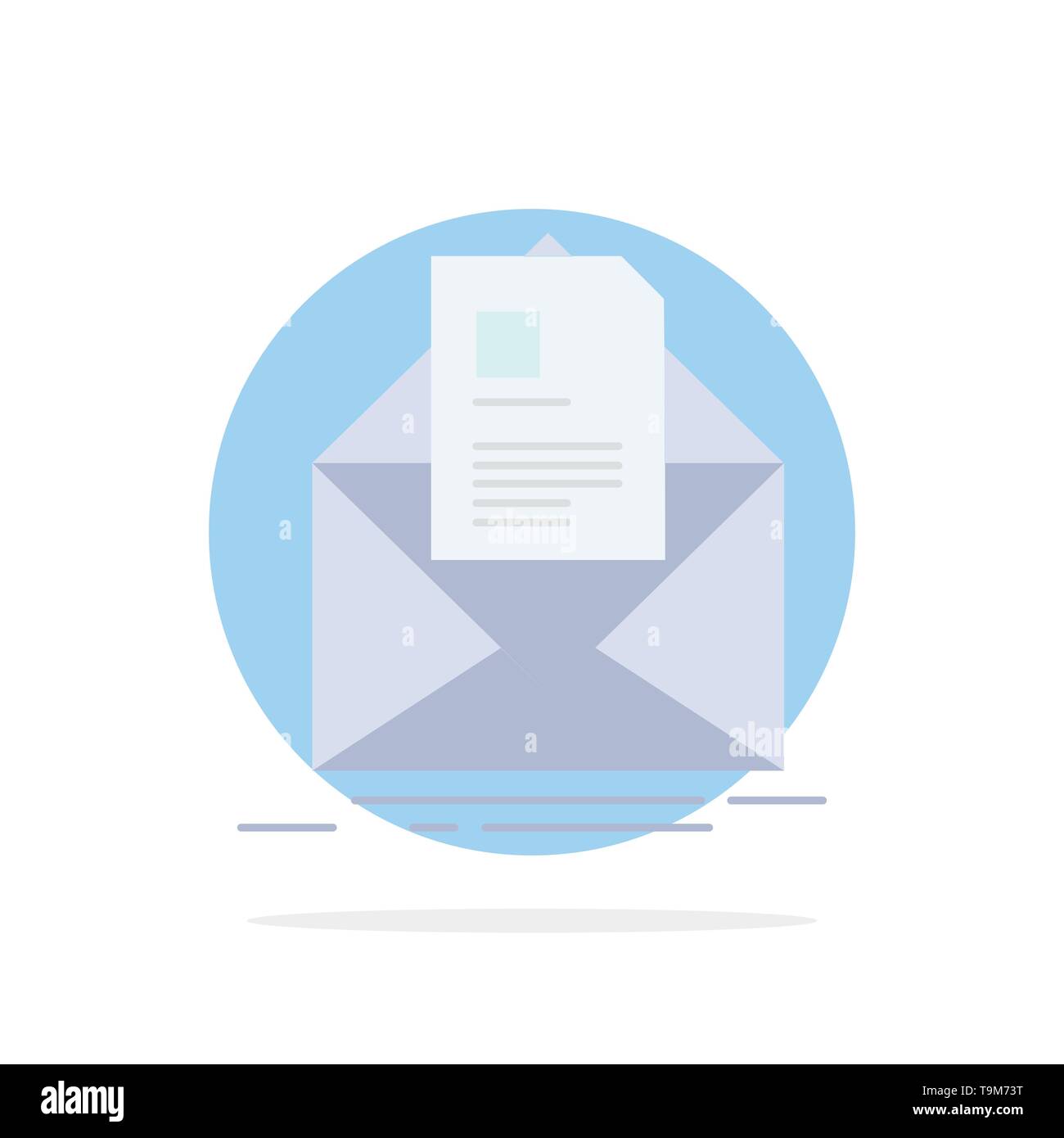 mail, contract, letter, email, briefing Flat Color Icon Vector Stock ...